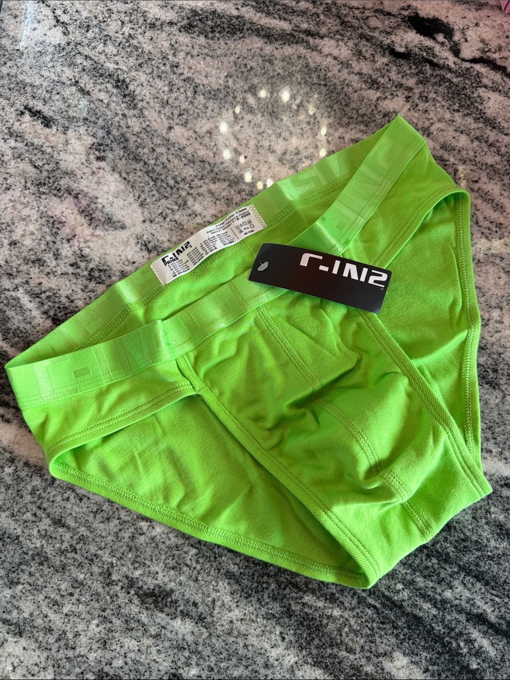 Men's Lime Green Prime Collection Sport Briefs with Supportive Pouch NWT!